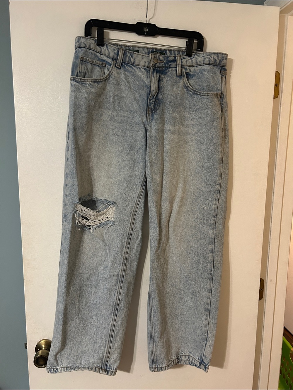 women’s Light Acid-Wash Mid ride 90s relaxed Straight-Leg Jeans